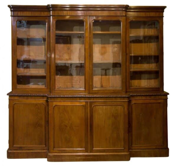 Victorian breakfront bookcase Antique Bookcases 6