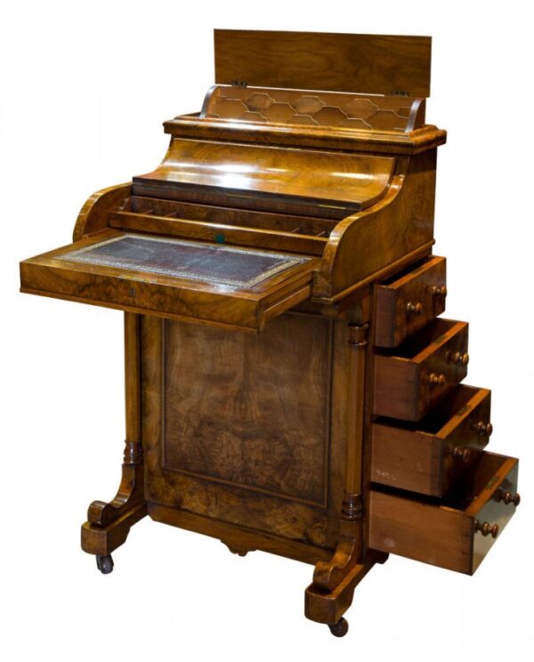 Victorian walnut metamorphic davenport circa 1860 - Image 6