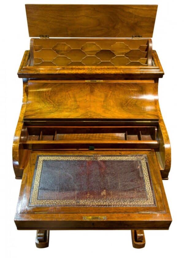 Victorian walnut metamorphic davenport circa 1860 Antique Furniture 7