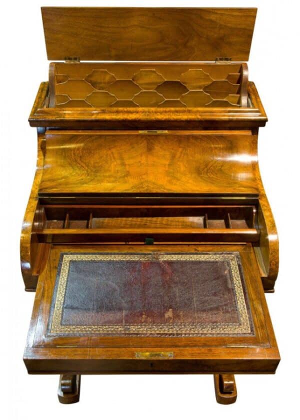 Victorian walnut metamorphic davenport circa 1860 - Image 5
