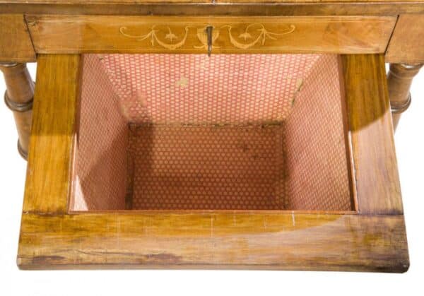Victorian walnut workbox - Image 2