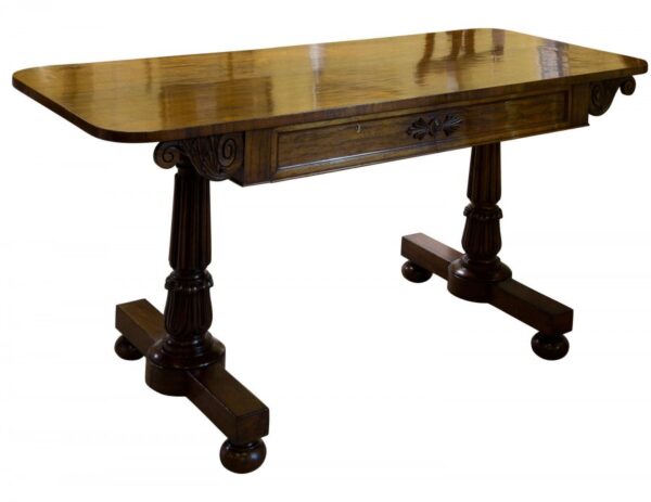 William IV Rosewood Library Table Antique Furniture 3
