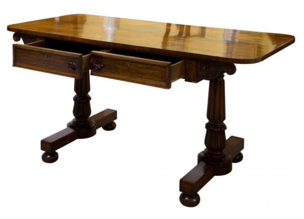 William IV Rosewood Library Table Antique Furniture 4