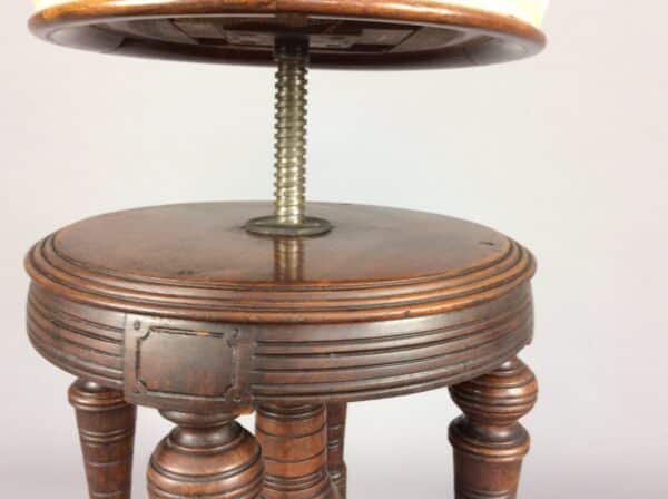 Edwardian Adjustable Piano Stool - Image 2