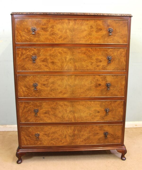 Burr Walnut Chest of Drawers Antique Antique Chest Of Drawers 11