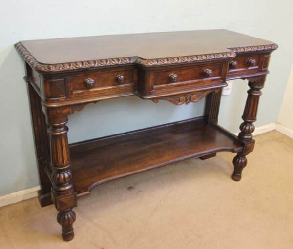 Antique Oak Victorian Shaped Sideboard Server. - Image 3