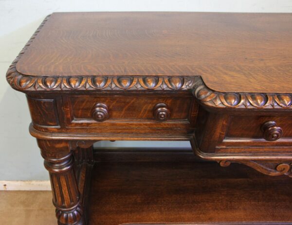 Antique Oak Victorian Shaped Sideboard Server. Antique Antique Sideboards 10