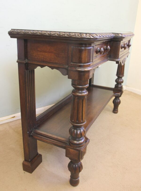 Antique Oak Victorian Shaped Sideboard Server. - Image 10