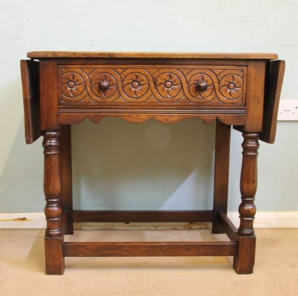 Single Drawer Oak Side Table Antique Antique Tables 5