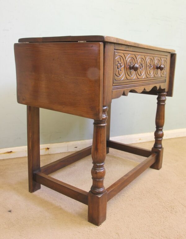 Single Drawer Oak Side Table Antique Antique Tables 6