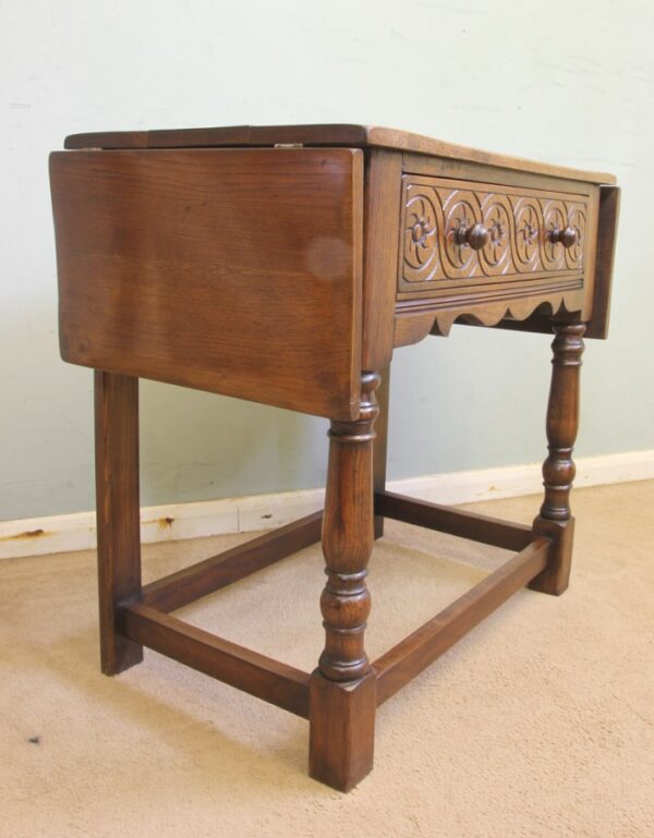 Single Drawer Oak Side Table - Image 4