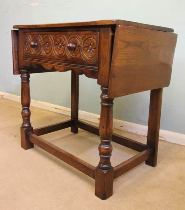 Single Drawer Oak Side Table Antique Antique Tables 7