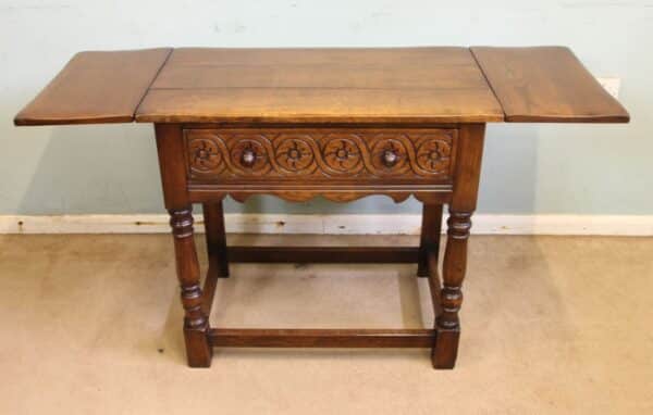 Single Drawer Oak Side Table - Image 9