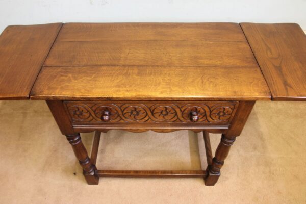 Single Drawer Oak Side Table - Image 10