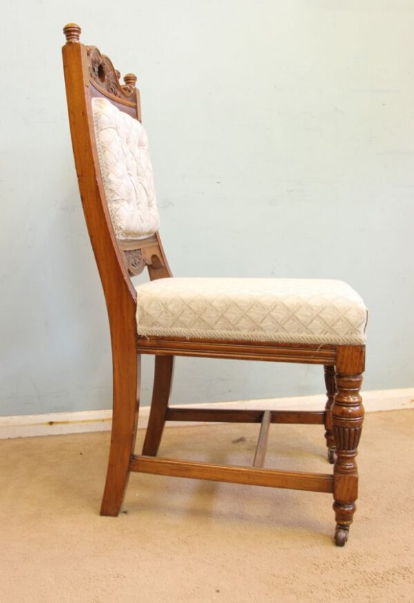 Antique Victorian Set Eight Oak Dining Chairs Sold - Image 11
