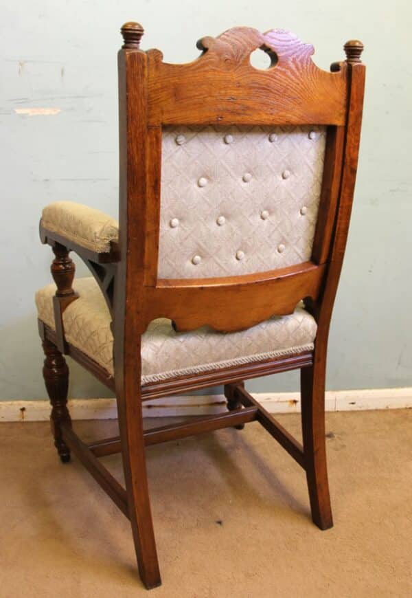 Antique Victorian Set Eight Oak Dining Chairs Sold - Image 13
