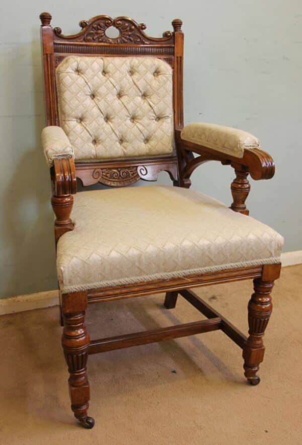 Antique Victorian Set Eight Oak Dining Chairs Sold - Image 15
