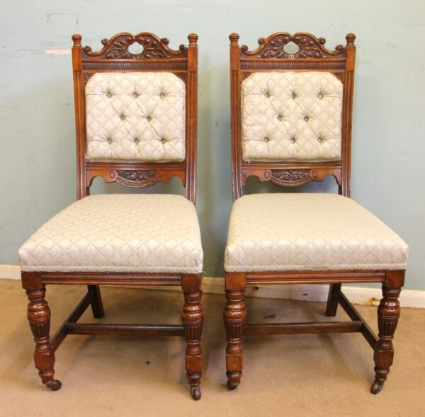Antique Victorian Set Eight Oak Dining Chairs Sold Dining Antique Chairs 7