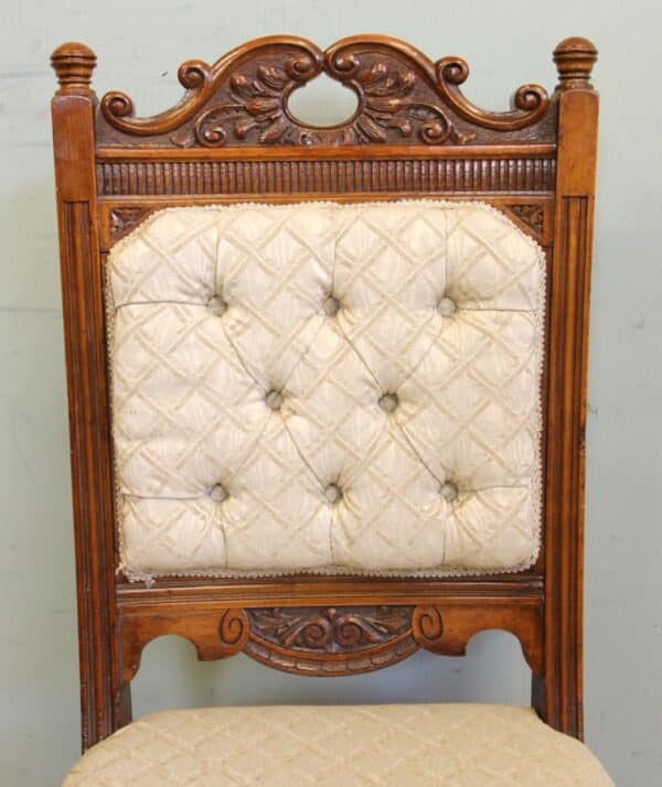 Antique Victorian Set Eight Oak Dining Chairs Sold - Image 6