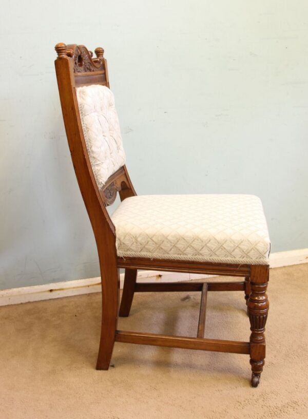 Antique Victorian Set Eight Oak Dining Chairs Sold - Image 8