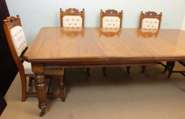 Antique Victorian Oak Extending Dining Table Eight to Ten Seater. Antique Antique Furniture 5