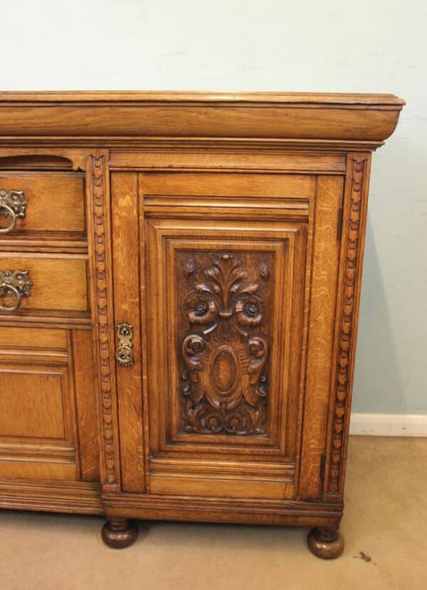 Antique Late 19th Century Oak Sideboard Dresser Base Sold - Image 7