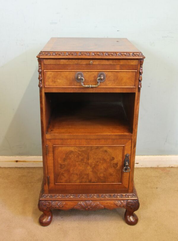 Burr Walnut Bedside Cabinet - Image 2