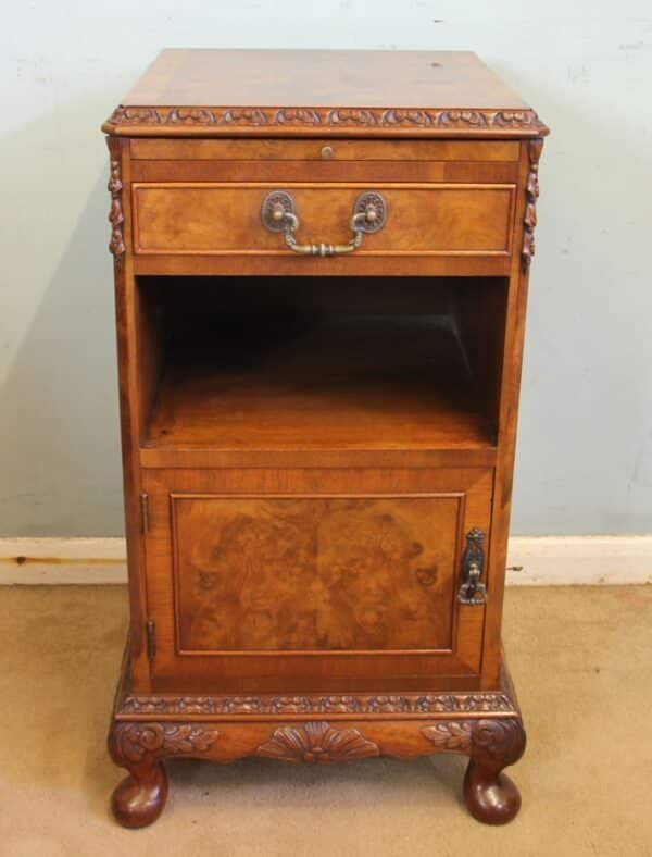 Burr Walnut Bedside Cabinet Antique Antique Cabinets 12