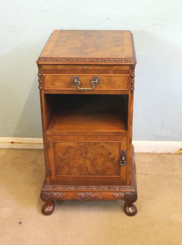 Burr Walnut Bedside Cabinet Antique Antique Cabinets 13