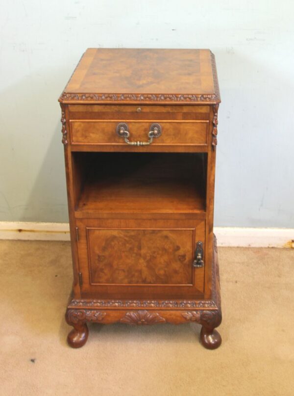 Burr Walnut Bedside Cabinet - Image 11