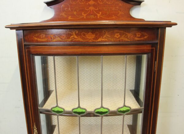 Antique Mahogany Inlaid Bow Front Display Cabinet Antique Antique Cabinets 7
