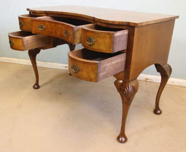 Antique Burr Walnut Writing Desk Side Table / Dressing Table - Image 14