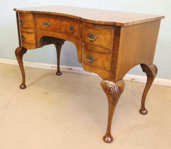 Antique Burr Walnut Writing Desk Side Table / Dressing Table - Image 3