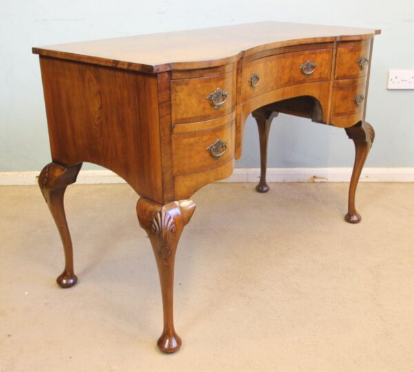 Antique Burr Walnut Writing Desk Side Table / Dressing Table - Image 5