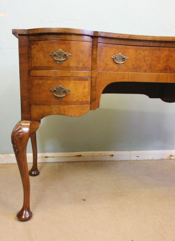 Antique Burr Walnut Writing Desk Side Table / Dressing Table - Image 8