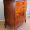 Antique Bow Front Figured Walnut Chest of Drawers - Image 3