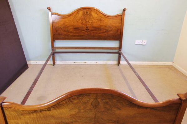 Antique Figured Walnut Double Bed Antique Antique Beds 13