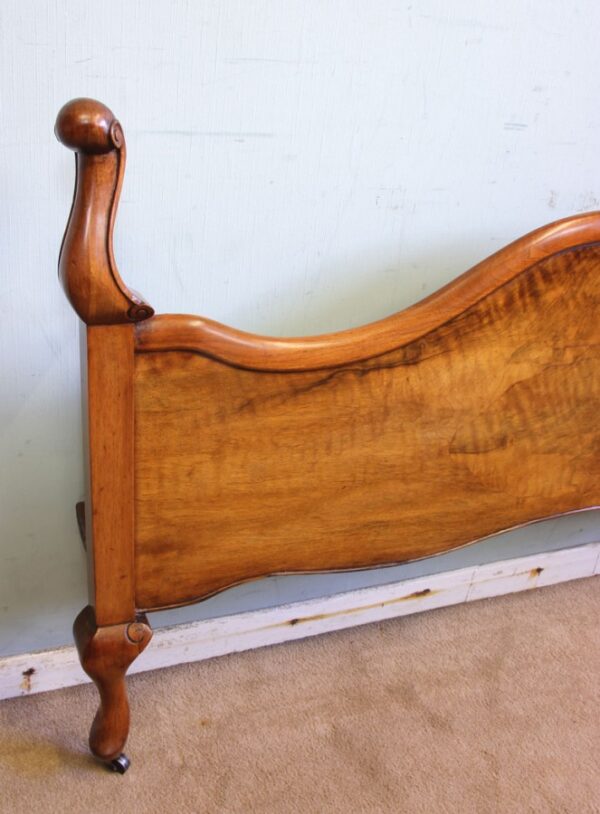 Antique Figured Walnut Double Bed - Image 16