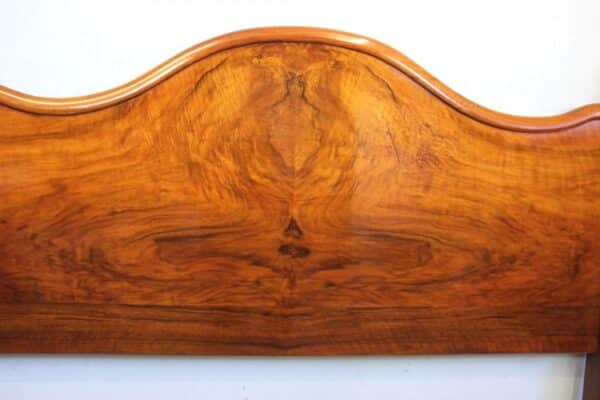 Antique Figured Walnut Double Bed - Image 5