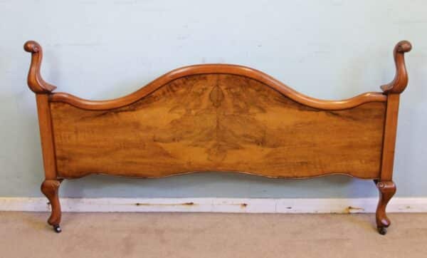Antique Figured Walnut Double Bed - Image 7
