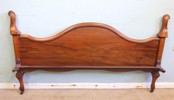 Antique Figured Walnut Double Bed - Image 8