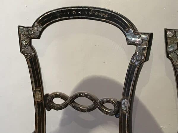 Pair of Lady’s bedrooms mother of Pearl Berger seated chairs - Image 3
