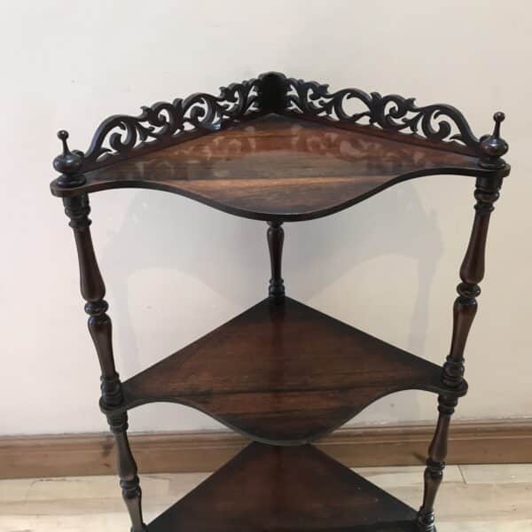 Rosewood free standing corner whatnot Victorian Antique Furniture 5