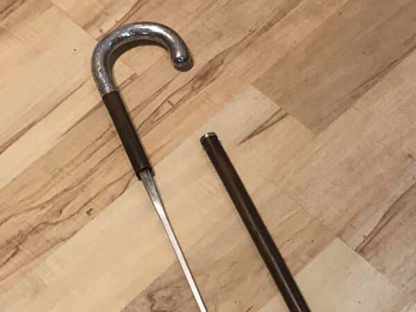Gentleman’s walking stick sword stick with silver handle - Image 6