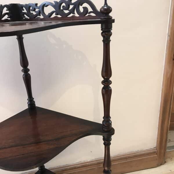 Rosewood free standing corner whatnot Victorian Antique Furniture 6