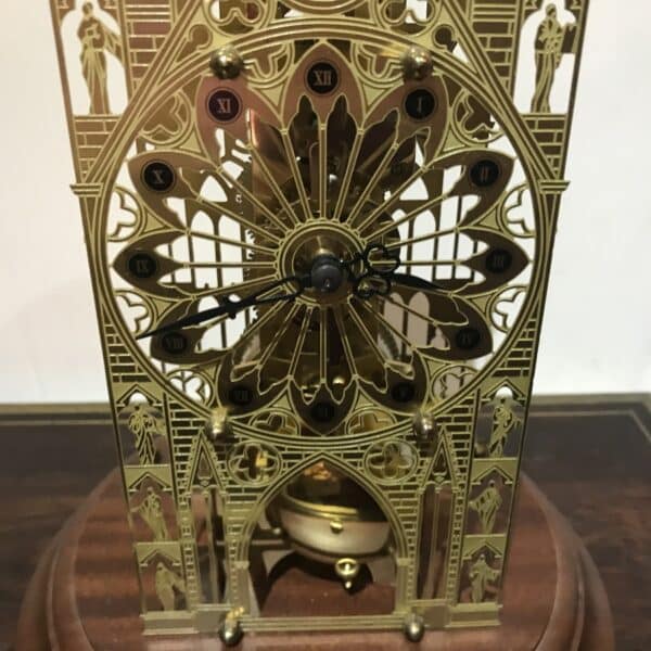 Cathedral skeleton glass dome clock Antique Clocks 7