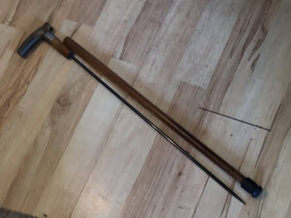 Gentleman’s walking stick sword stick with silver collar hallmarked Birmingham 1894 Miscellaneous 6