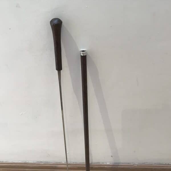 Gentleman’s walking stick sword stick with silver collar hallmarked Birmingham 1923 - Image 6