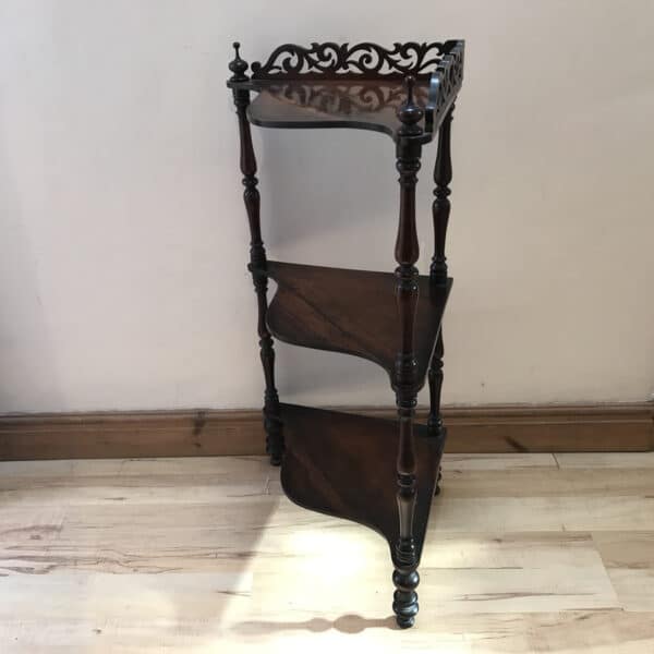 Rosewood free standing corner whatnot Victorian Antique Furniture 7