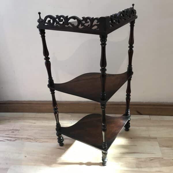 Rosewood free standing corner whatnot Victorian Antique Furniture 8